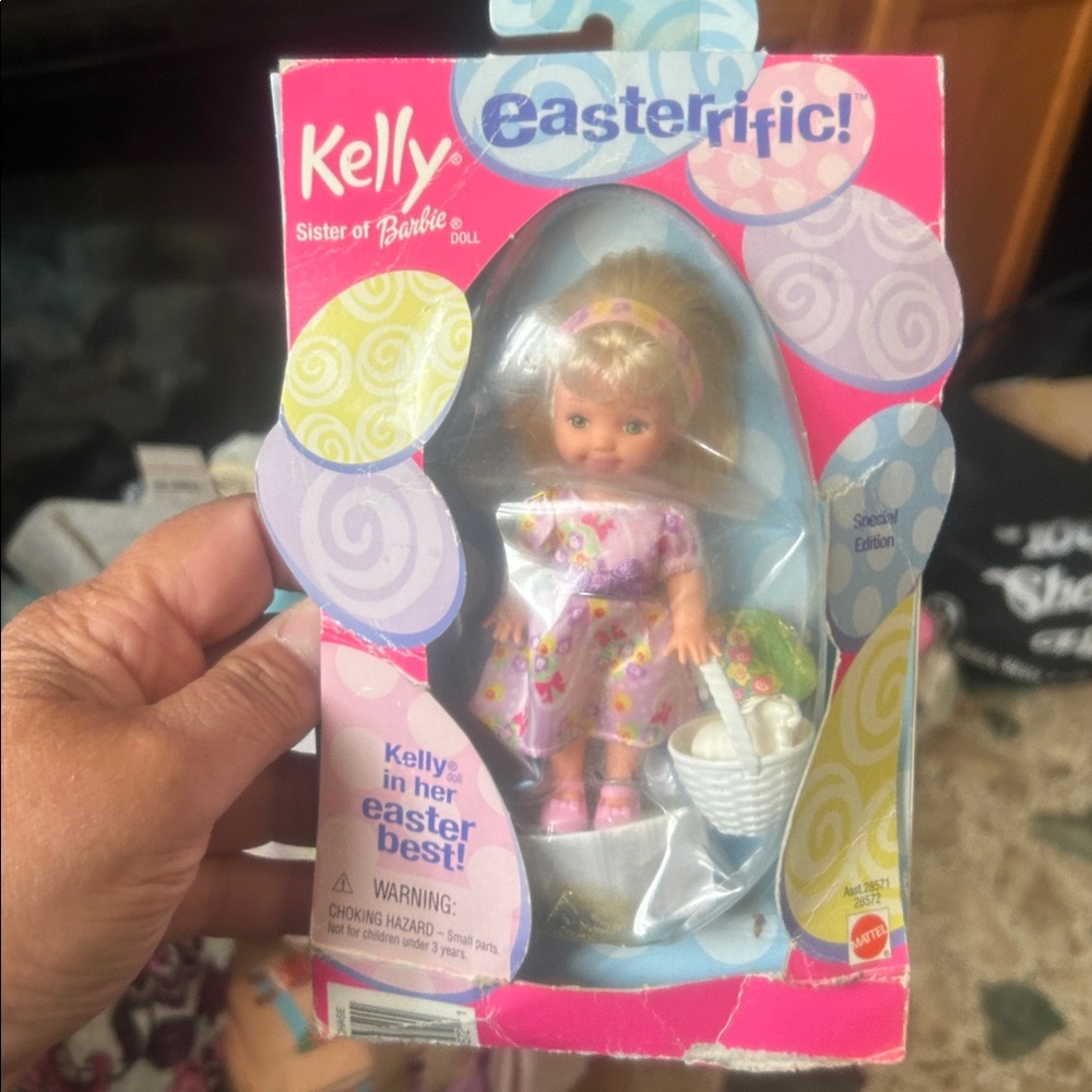 Nib Kelly in her Easter best Barbie doll